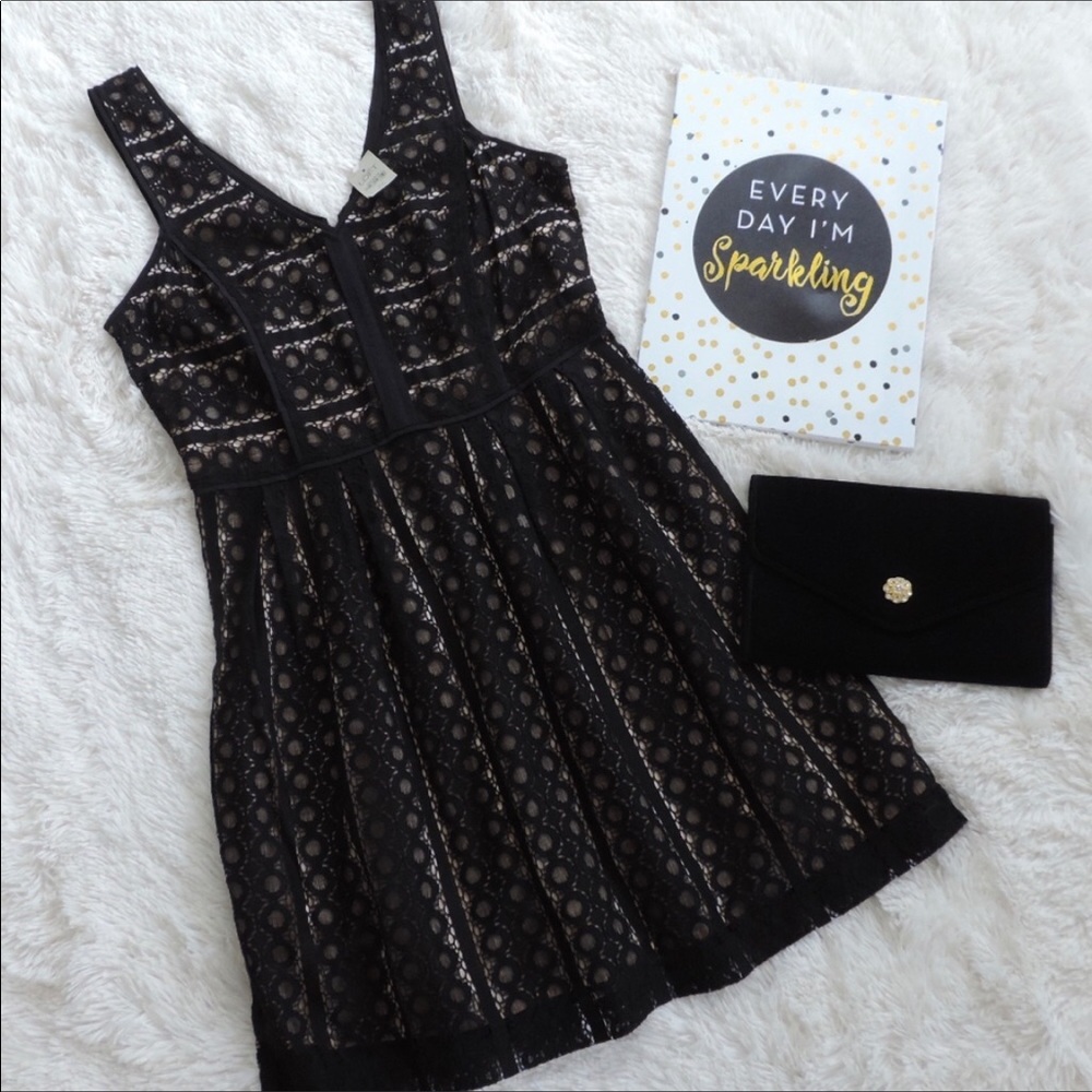 Ann Taylor LOFT petite black lace dress